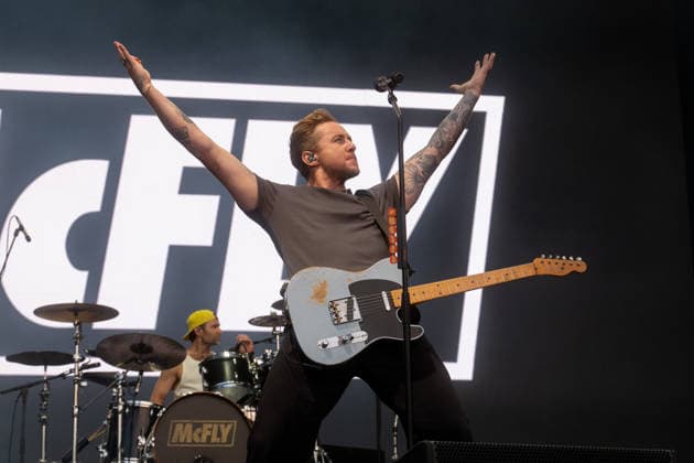 McFly in concert at Thetford Forest, Thetford, UK Thetford, UK, 17 June, 2026. McFly in concert. Pictured left to right, Danny Jones., Credit:Stephen Keable Avalon UK, Norfolk, Thetford, Thetford Forest  Copyright: xStephenxKeablex xAvalonx 1110847086