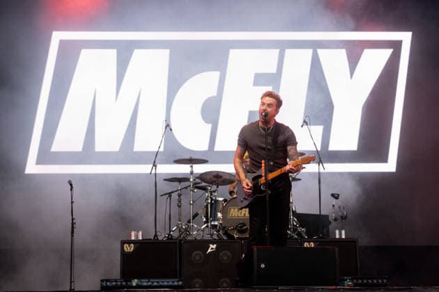 McFly in concert at Thetford Forest, Thetford, UK Thetford, UK, 17 June, 2026. McFly in concert. Pictured left to right, Danny Jones., Credit:Stephen Keable Avalon UK, Norfolk, Thetford, Thetford Forest  Copyright: xStephenxKeablex xAvalonx 1110847252