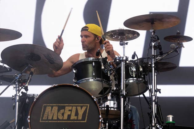McFly in concert at Thetford Forest, Thetford, UK Thetford, UK, 17 June, 2026. McFly in concert. Pictured left to right, Harry Judd., Credit:Stephen Keable Avalon UK, Norfolk, Thetford, Thetford Forest  Copyright: xStephenxKeablex xAvalonx 1110847328