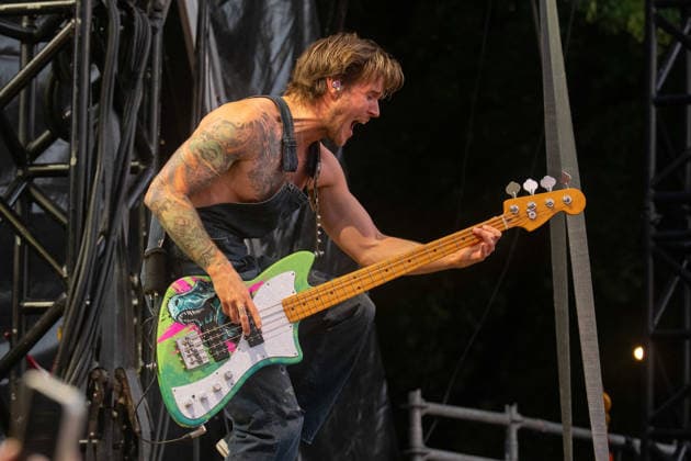 McFly in concert at Thetford Forest, Thetford, UK Thetford, UK, 17 June, 2026. McFly in concert. Pictured left to right, Dougie Poynter., Credit:Stephen Keable Avalon UK, Norfolk, Thetford, Thetford Forest  Copyright: xStephenxKeablex xAvalonx 1110847633