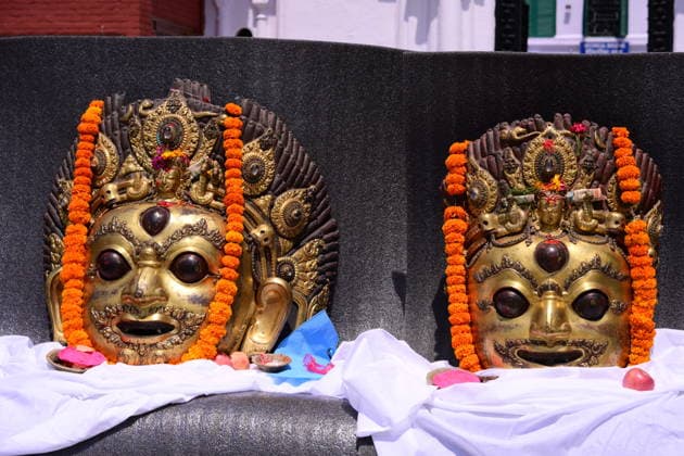 June 18, 2026, Kathmandu, Bagmati, Nepal: The sacred 16th-century Bhairava masks are pictured in a procession as they depart the National Museum of Nepal in Chhauni, Kathmandu, on June 18, 2026, en route to their original shrine in Dolakha after more than three decades abroad. The revered masks were stolen in March 1994 and later trafficked internationally before entering museum circulation in the United States. Following provenance research and legal coordination between Nepali authorities and the Manhattan District AttorneyÃ¢â‚¬â ¢s Office, the masks were formally returned and repatriated to Nepal in December 2023. Their return marks a significant milestone in ongoing efforts to restore stolen cultural heritage to its place of origin and  - ZUMAs330 20260618_zsp_s330_003 Copyright: xSafalxPrakashxShresthax