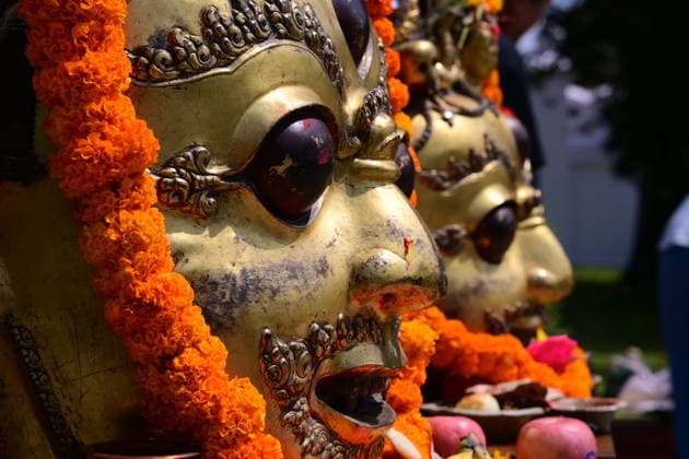 June 18, 2026, Kathmandu, Bagmati, Nepal: The sacred 16th-century Bhairava masks are pictured in a procession as they depart the National Museum of Nepal in Chhauni, Kathmandu, on June 18, 2026, en route to their original shrine in Dolakha after more than three decades abroad. The revered masks were stolen in March 1994 and later trafficked internationally before entering museum circulation in the United States. Following provenance research and legal coordination between Nepali authorities and the Manhattan District AttorneyÃ¢â‚¬â ¢s Office, the masks were formally returned and repatriated to Nepal in December 2023. Their return marks a significant milestone in ongoing efforts to restore stolen cultural heritage to its place of origin and  - ZUMAs330 20260618_zsp_s330_006 Copyright: xSafalxPrakashxShresthax