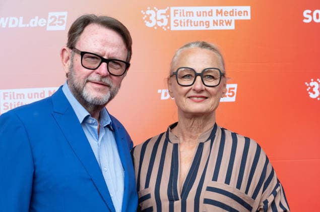 Ute BIERNAT, Produzentin, Konstantin VON AHLEFELD Portraet, Porträt, Portrait, Angeschnittenes Einzelbild, Einzelmotiv, Roter Teppich, Red Carpet Show, Ankunft, arrival, Sommerfest der Film und Medienstiftung NRW in Koeln, 17.06.2026. *** Ute BIERNAT, Producer, Konstantin VON AHLEFELD Portrait, Single-frame shot, Single image, Red Carpet, Red Carpet Show, Arrival, Summer Festival of the Film and Media Foundation NRW in Cologne, June 17, 2026,detected_source_language