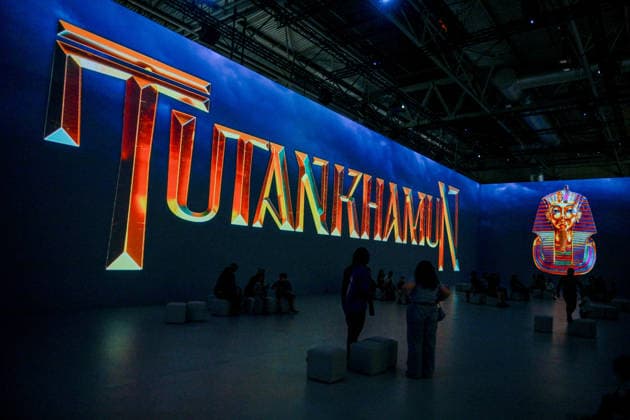 Tutankhamun The Immersive Experience, NEC, Birmingham UK Tutankhamun The Immersive Experience arrives at the NEC, Birmingham UK for 12 weeks. Following hugely successful runs in cities such as Madrid, Hamburg, Cairo, Sao Paulo, Barcelona, Vienna, Malmö, London, Glasgow and Stockholm, the groundbreaking 2,000 square metre exhibition invites visitors to step back in time and embark upon an exhilarating journey through ancient Egypt, discovering the myths and mysteries surrounding Pharaoh Tutankhamun. Created in collaboration with Egyptologists and historians, the exhibition features one of Europe™s most expansive immersive video mapping rooms with projections on 8-metre-high surfaces. Blending cutting-edge technology with Egyptian hi  Copyright: xJulesxAnnanx xAvalonx 1110839700