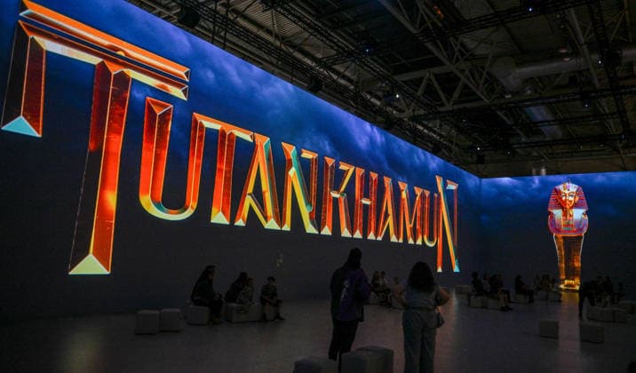 Tutankhamun The Immersive Experience, NEC, Birmingham UK Tutankhamun The Immersive Experience arrives at the NEC, Birmingham UK for 12 weeks. Following hugely successful runs in cities such as Madrid, Hamburg, Cairo, Sao Paulo, Barcelona, Vienna, Malmö, London, Glasgow and Stockholm, the groundbreaking 2,000 square metre exhibition invites visitors to step back in time and embark upon an exhilarating journey through ancient Egypt, discovering the myths and mysteries surrounding Pharaoh Tutankhamun. Created in collaboration with Egyptologists and historians, the exhibition features one of Europe™s most expansive immersive video mapping rooms with projections on 8-metre-high surfaces. Blending cutting-edge technology with Egyptian hi  Copyright: xJulesxAnnanx xAvalonx 1110839746