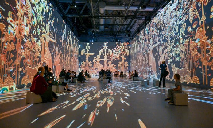 Tutankhamun The Immersive Experience, NEC, Birmingham UK Tutankhamun The Immersive Experience arrives at the NEC, Birmingham UK for 12 weeks. Following hugely successful runs in cities such as Madrid, Hamburg, Cairo, Sao Paulo, Barcelona, Vienna, Malmö, London, Glasgow and Stockholm, the groundbreaking 2,000 square metre exhibition invites visitors to step back in time and embark upon an exhilarating journey through ancient Egypt, discovering the myths and mysteries surrounding Pharaoh Tutankhamun. Created in collaboration with Egyptologists and historians, the exhibition features one of Europe™s most expansive immersive video mapping rooms with projections on 8-metre-high surfaces. Blending cutting-edge technology with Egyptian hi  Copyright: xJulesxAnnanx xAvalonx 1110839962