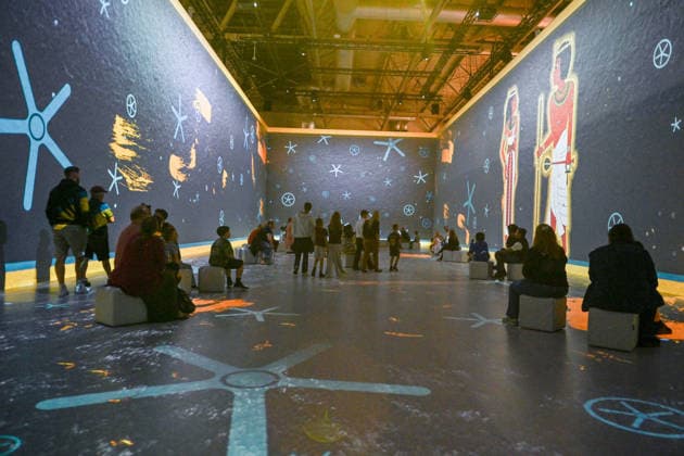 Tutankhamun The Immersive Experience, NEC, Birmingham UK Tutankhamun The Immersive Experience arrives at the NEC, Birmingham UK for 12 weeks. Following hugely successful runs in cities such as Madrid, Hamburg, Cairo, Sao Paulo, Barcelona, Vienna, Malmö, London, Glasgow and Stockholm, the groundbreaking 2,000 square metre exhibition invites visitors to step back in time and embark upon an exhilarating journey through ancient Egypt, discovering the myths and mysteries surrounding Pharaoh Tutankhamun. Created in collaboration with Egyptologists and historians, the exhibition features one of Europe™s most expansive immersive video mapping rooms with projections on 8-metre-high surfaces. Blending cutting-edge technology with Egyptian hi  Copyright: xJulesxAnnanx xAvalonx 1110840000