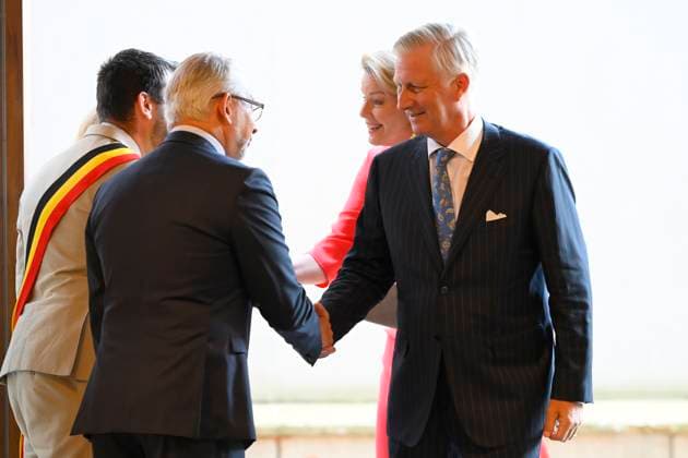 King Philippe And Queen Mathilde Visit Media Square EVERE, BELGIUM - JUNE 18: King Philippe of Belgium and Queen Mathilde of Belgium pictured with Jean-Paul Philippot, CEO RTBF visiting Media Square, the RTBF s new headquarters in Brussels.on June 18, 2026 in Evere, Belgium, 18 06 2026 Evere Belgium  Copyright: xPhilipxReynaersx