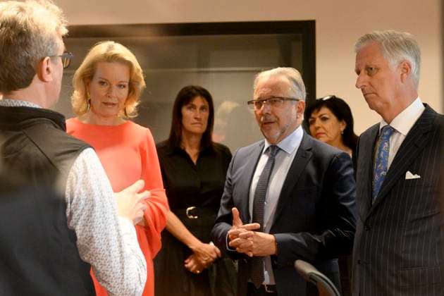 King Philippe And Queen Mathilde Visit Media Square EVERE, BELGIUM - JUNE 18: King Philippe of Belgium and Queen Mathilde of Belgium pictured with Jean-Paul Philippot, CEO RTBF visiting Media Square, the RTBF s new headquarters in Brussels.on June 18, 2026 in Evere, Belgium, 18 06 2026 Evere Belgium  Copyright: xPhilipxReynaersx