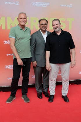 Klaus Nierhoff, Walid Nakschbandi und Felix Vörtler beim Sommerfest zum 35-jährigen Bestehen der Film- und Medienstiftung NRW im Park CafÃ . Köln, 17.06.2026 *** Klaus Nierhoff, Walid Nakschbandi, and Felix Vörtler at the summer party celebrating the 35th anniversary of the Film and Media Foundation NRW at Park Café in Cologne, June 17, 2026,detected_source_language Foto:xR.xSchmiegeltx xFuturexImagex nrw_sommerfest_6623