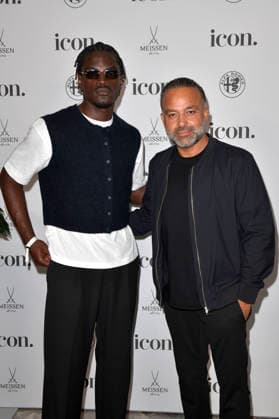 Ibo Bodi mit Gast beim ICON Summer Dinner in der Manon Brasserie Nouvelle im Hotel Roomers. Berlin, 17.06.2026 *** Ibo Bodi with a guest at the ICON Summer Dinner at Manon Brasserie Nouvelle in the Hotel Roomers Berlin, June 17, 2026,detected_source_language Foto:xM.xBehrensx xFuturexImagex icon_6137