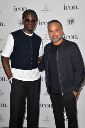 Ibo Bodi mit Gast beim ICON Summer Dinner in der Manon Brasserie Nouvelle im Hotel Roomers. Berlin, 17.06.2026 *** Ibo Bodi with a guest at the ICON Summer Dinner at Manon Brasserie Nouvelle in the Hotel Roomers Berlin, June 17, 2026,detected_source_language Foto:xM.xBehrensx xFuturexImagex icon_6136