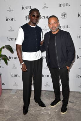 Ibo Bodi mit Gast beim ICON Summer Dinner in der Manon Brasserie Nouvelle im Hotel Roomers. Berlin, 17.06.2026 *** Ibo Bodi with a guest at the ICON Summer Dinner at Manon Brasserie Nouvelle in the Hotel Roomers Berlin, June 17, 2026,detected_source_language Foto:xM.xBehrensx xFuturexImagex icon_6135