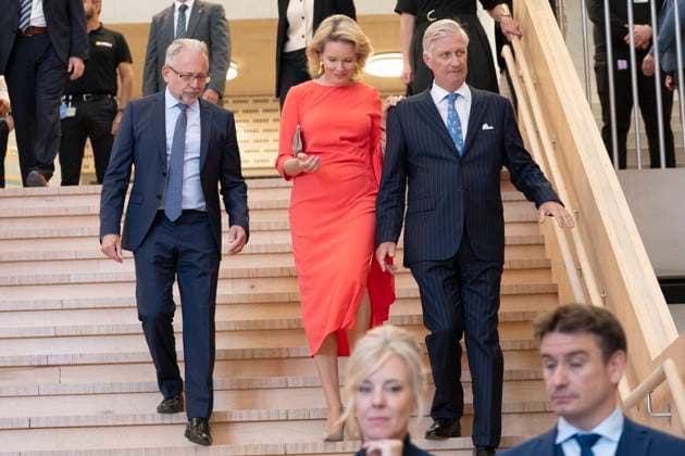 King Philippe And Queen Mathilde Visit Media Square EVERE, BELGIUM - JUNE 18: King Philippe of Belgium and Queen Mathilde of Belgium pictured with Jean-Paul Philippot, CEO RTBF visiting Media Square, the RTBF s new headquarters in Brussels.on June 18, 2026 in Evere, Belgium, 18 06 2026 Evere Belgium  Copyright: xPhilipxReynaersx
