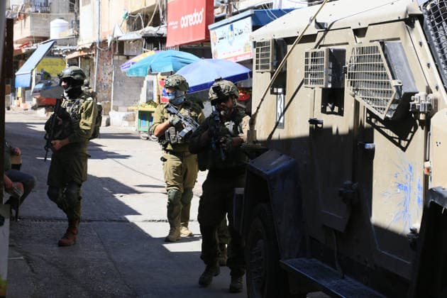 Israeli army raids Balata refugee camp near Nablus Israeli army forces raid Balata refugee camp, east of Nablus in the West Bank, on June 18, 2026. According to local sources, Israeli forces stormed the market during a military operation and detained several Palestinians. Photo by Mohammed Nasser apaimages Nablus West Bank Palestinian Territory 180626_Nablus_MN_00(5) Copyright: xapaimagesxMohammedxNasserx xapaimagesx