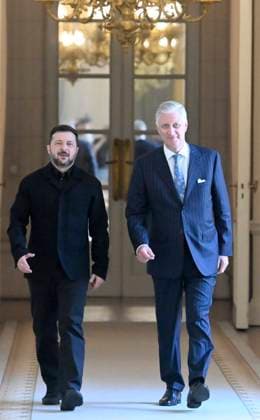 The King Receives Zelensky BRUSSELS, BELGIUM - JUNE 18 : King Philippe receives Volodymyr Zelensky, President of Ukraine, for lunch at the Royal Palace in Brussels..on June 18, 2026 in Brussels, Belgium, 18 06 2026 Brussels Belgium  Copyright: xBertxVanxDenxBrouckex