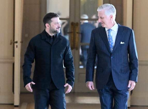 The King Receives Zelensky BRUSSELS, BELGIUM - JUNE 18 : King Philippe receives Volodymyr Zelensky, President of Ukraine, for lunch at the Royal Palace in Brussels..on June 18, 2026 in Brussels, Belgium, 18 06 2026 Brussels Belgium  Copyright: xBertxVanxDenxBrouckex