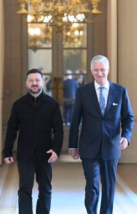 The King Receives Zelensky BRUSSELS, BELGIUM - JUNE 18 : King Philippe receives Volodymyr Zelensky, President of Ukraine, for lunch at the Royal Palace in Brussels..on June 18, 2026 in Brussels, Belgium, 18 06 2026 Brussels Belgium  Copyright: xBertxVanxDenxBrouckex