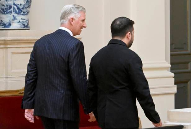 The King Receives Zelensky BRUSSELS, BELGIUM - JUNE 18 : King Philippe receives Volodymyr Zelensky, President of Ukraine, for lunch at the Royal Palace in Brussels..on June 18, 2026 in Brussels, Belgium, 18 06 2026 Brussels Belgium  Copyright: xBertxVanxDenxBrouckex