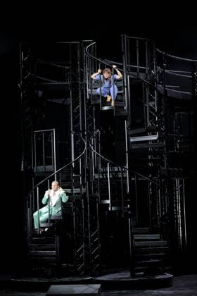 Nadja Mchantaf (als Marie) und Philipp Kapeller (als Peter Iwanow) während der Fotoprobe für Zar und Zimmermann in der Deutschen Oper in Berlin, 17. Juni 2026. Komische Oper in drei Akten von Albert Lortzing. Musikalische Leitung Antonello Manacorda. Inszenierung Martin G. Berger. Bühne Sarah-Katharina Karl. Kostüme Esther Bialas. Premiere ist am 20. Juni 2026. Deutsche Oper Berlin Zar und Zimmermann *** Nadja Mchantaf as Marie and Philipp Kapeller as Peter Iwanow during the photo shoot for The Tsar and the Carpenter at the Deutsche Oper in Berlin, June 17, 2026 Comic opera in three acts by Albert Lortzing Musical direction