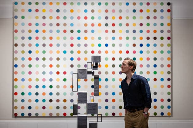 Sotheby s London Modern and Contemporary June Sales Preview, London, UK 18 June 2026 Anthony Gormly s Open Gaze III (front), estimated at Â£250,000 - 300,000 and Damien Hirst s Biotin Maleimide, estimated at Â£600,000 - 800,000, (rear) at Sotheby s London, Mayfair, London, UK, on 18 June 2026. The work will be offered at auction on 24 June 2026 alongside the celebrated Lewis Collection., Credit:Pete Speller Avalon  Copyright: xPetexSpellerx xAvalonx 1111013191