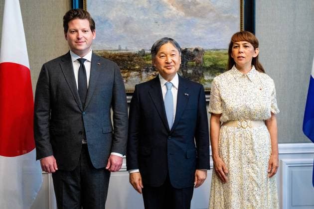 Imperial Couple Visit To Netherlands Emperor Naruhito of Japan visits the States General in The Hague, Netherlands on June 18, 2026, during a state visit accompanied by Empress Masako, meeting with President of the Senate Mei Li Vos and Speaker of the House Thom van Campen, marking 426 years of bilateral relations between Japan and the Netherlands. Photo by Patrick van Emst NL Beeld Bruno Press ABACAPRESS.COM Netherlands  Copyright: xBrunoxPress ABACAx