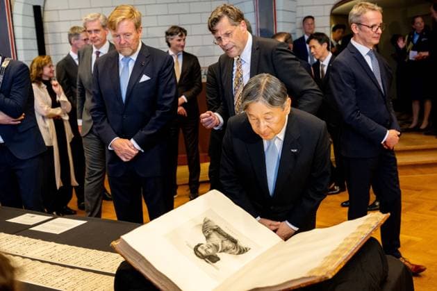 18-06-2026 Statevisit King Willem-Alexander with Emperor Naruhito of Japan visited the temporary exhibition of objects from various Leiden Japan collections and the ˜Sweat Room™ and the botanical garden at the university of Leiden on the 2nd day of the 3 day statevisit to the Netherlands Â  Copyright: xPPEx