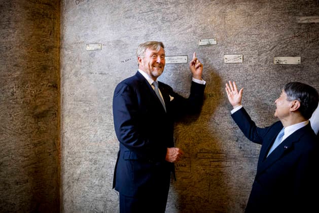 18-06-2026 Statevisit King Willem-Alexander with Emperor Naruhito of Japan visited ˜Sweat Room™ Zweetkamertje with the signature of the King at the university of Leiden on the 2nd day of the 3 day statevisit to the Netherlands. (c) PPE rpe van katwijk  Copyright: xPPEx