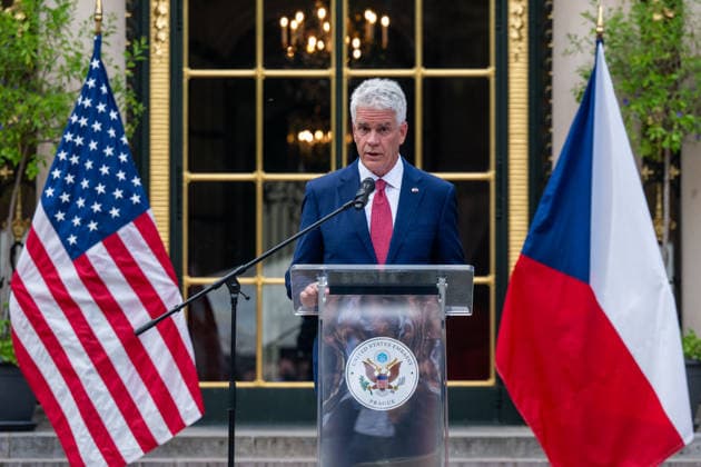A reception marking the 250th anniversary of U.S. independence, hosted by U.S. Ambassador to Prague Nicholas Merrick (pictured), was held in Prague, Czech Republic, on June 18, 2026. (CTKxPhoto OndrejxDeml) CTKPhotoP2026061807797  CTKPhotoP2026061807797