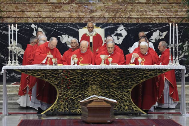 Funeral service of Cardinal Camillo Ruini at the Vatican VATICAN CITY, VATICAN, JUNE 18: Pope Leo XIV attends the funeral mass for Cardinal Camillo Ruini in St. Peter’s Basilica at the Vatican on June 18, 2026. Ruini, who served as Cardinal Vicar of Rome and president of the Italian Episcopal Conference and was one of the representatives of the conservative wing of the Catholic Church, died in Rome, Italy, on June 16 at the age of 95. Riccardo De Luca Anadolu Vatican City Vatican. Editorial use only. Please get in touch for any other usage.  Copyright: x2026xAnadoluxRiccardoxDexLucax