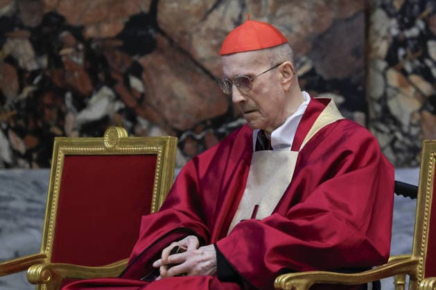 Funeral service of Cardinal Camillo Ruini at the Vatican VATICAN CITY, VATICAN - JUNE 18: Cardinal Tarcisio Bertone waits for the start of the funeral Mass for Cardinal Camillo Ruini, attended by Pope Leo XIV (not seen) in St. Peter s Basilica at the Vatican on June 18, 2026. Ruini, who served as Cardinal Vicar of Rome and president of the Italian Episcopal Conference and was one of the most influential representatives of the conservative wing of the Catholic Church, died in Rome, Italy, on June 16 at the age of 95. Riccardo De Luca Anadolu Vatican City Vatican. Editorial use only. Please get in touch for any other usage.  Copyright: x2026xAnadoluxRiccardoxDexLucax