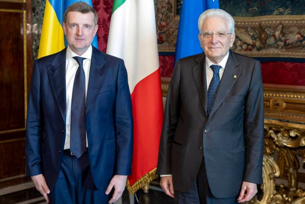 June 18, 2026, Roma: Il Presidente Sergio Mattarella con S.E. il Signor Ihor Brusylo, nuovo Ambasciatore di Ucraina, in occasione della presentazione delle Lettere credenziali, Roma, 18 giugno 2026 ANSA Paolo Giandotti - Ufficio per la Stampa e la Comunicazione della Presidenza della Repubblica +++ UFFICIO STAMPA +++ FOTO NON IN VENDITA - DA USARE SOLO PER FINI GIORNALISTICI +++ NPK +++ ----- An handout picture provided by Quirinale press office shows the italian president Sergio Mattarella with H.E. Mr. Ihor Brusylo, new Ambassador of Ukraine, at the presentation of his Letters of Credence, Rome, June 18, 2026 ANSA Paolo Giandotti - Office for Press and Communications of the Presidency of the Republic +++ ANSA PROVIDES ACCESS TO  - ZUMAa110 20260618_zaf_a110_046 Copyright: xPaoloxGiandottix-xUfficioxStampax