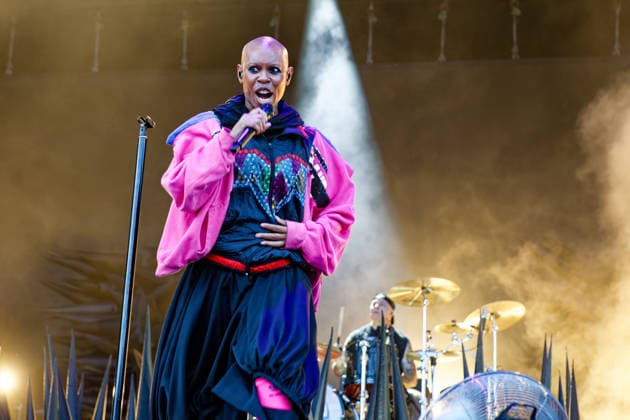 June 18, 2026, Northwich, United Kingdom: SKIN - lead vocalist of Alt Rock Band Skunk Anansie and MARK RICHARDSON - ( drums) performing at Delamere Forest, Cheshire UK as part of the annual Forest Live summer concert series, Northwich United Kingdom  - ZUMAp211 20260618_aap_p211_027 Copyright: xAndyxVonxPipx