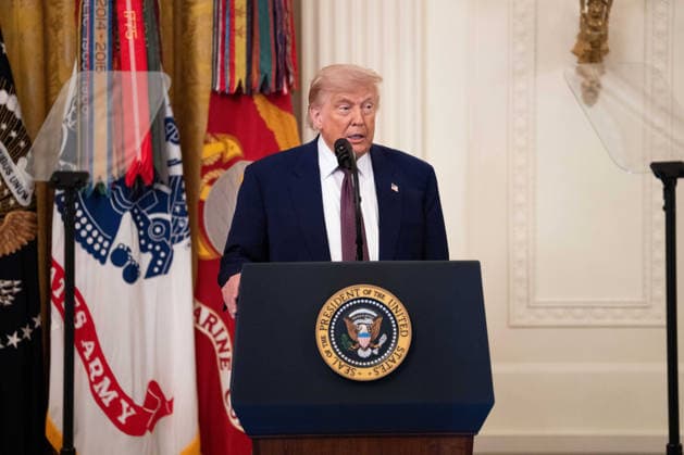 June 18, 2026, Washington, District Of Columbia, USA: United States President Donald Trump gives remarks during a Medal of Honor award ceremony in the East Room of the White House in Washington, DC, USA, on Thursday, June 18, 2026 Washington USA - ZUMAs152 20260618_faa_s152_102 Copyright: xAaronxSchwartzx-xPoolxviaxCNPx