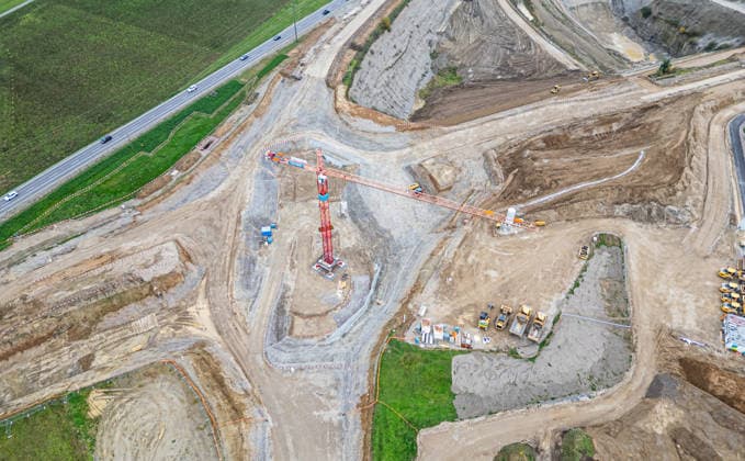Drone footage of the major infrastructure construction site in G Glattfelden, Switzerland, 3rd Nov 2024: Drone footage of the major construction site at the Chrüzstrasse roundabout. The expansion of Schaffhauserstrasse in the Zurich lowlands shows the current construction progress and the future traffic flow from above. *** Drone footage of the major infrastructure construction site in G Glattfelden, Switzerland, November 3, 2024. Drone footage of the major construction site at the Chrüzstrasse roundabout. The expansion of Schaffhauserstrasse in the Zurich lowlands shows the current construction progress and the future traffic flow from above.,detected_source_language Copyright: xAndreasxHaasx