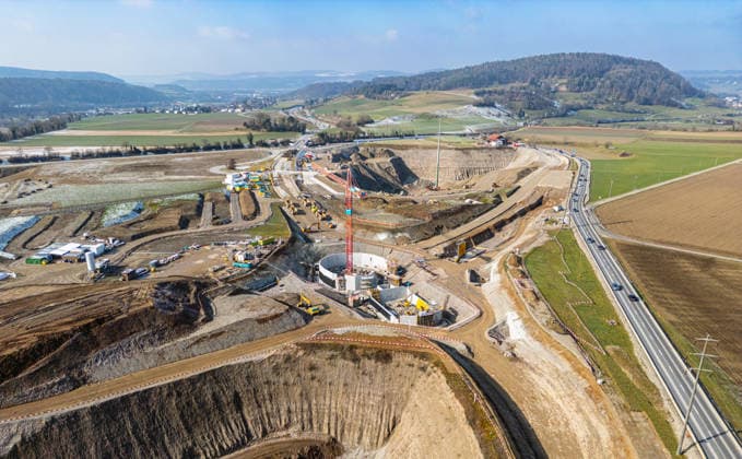 Drone footage of the major infrastructure construction site in G Glattfelden, Switzerland, 15th Feb 2025: Drone footage of the major construction site at the Chrüzstrasse roundabout. The expansion of Schaffhauserstrasse in the Zurich lowlands shows the current construction progress and the future traffic flow from above. *** Drone footage of the major infrastructure construction site in G Glattfelden, Switzerland, February 15, 2025. Drone footage of the major construction site at the Chrüzstrasse roundabout. The expansion of Schaffhauserstrasse in the Zurich lowlands shows the current construction progress and the future traffic flow from above.,detected_source_language Copyright: xAndreasxHaasx