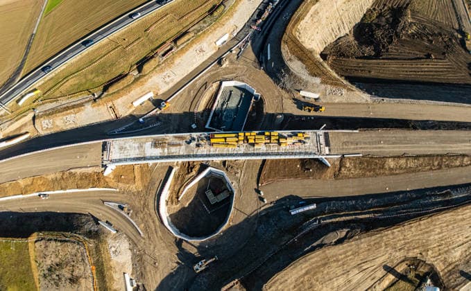 Drone footage of the major infrastructure construction site in G Glattfelden, Switzerland, 29th Nov 2025: Drone footage of the major construction site at the Chrüzstrasse roundabout. The expansion of Schaffhauserstrasse in the Zurich lowlands shows the current construction progress and the future traffic flow from above. *** Drone footage of the major infrastructure construction site in G Glattfelden, Switzerland, November 29, 2025. Drone footage of the major construction site at the Chrüzstrasse roundabout. The expansion of Schaffhauserstrasse in the Zurich lowlands shows the current construction progress and the future traffic flow from above.,detected_source_language Copyright: xAndreasxHaasx