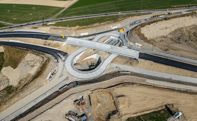 Drone footage of the major infrastructure construction site in G Glattfelden, Switzerland, 22nd Mar 2026: Drone footage of the major construction site at the Chrüzstrasse roundabout. The expansion of Schaffhauserstrasse in the Zurich lowlands shows the current construction progress and the future traffic flow from above. *** Drone footage of the major infrastructure construction site in G Glattfelden, Switzerland, March 22, 2026. Drone footage of the major construction site at the Chrüzstrasse roundabout. The expansion of Schaffhauserstrasse in the Zurich lowlands shows the current construction progress and the future traffic flow from above.,detected_source_language Copyright: xAndreasxHaasx