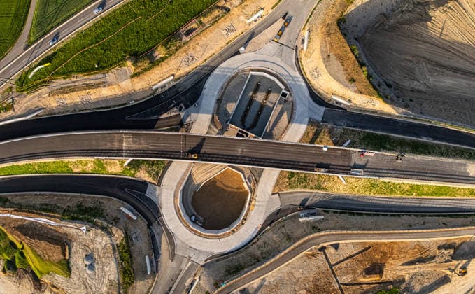 Drone footage of the major infrastructure construction site in G Glattfelden, Switzerland, 25th May 2026: Drone footage of the major construction site at the Chrüzstrasse roundabout. The expansion of Schaffhauserstrasse in the Zurich lowlands shows the current construction progress and the future traffic flow from above. *** Drone footage of the major infrastructure construction site in G Glattfelden, Switzerland, May 25, 2026. Drone footage of the major construction site at the Chrüzstrasse roundabout. The expansion of Schaffhauserstrasse in the Zurich lowlands shows the current construction progress and the future traffic flow from above.,detected_source_language Copyright: xAndreasxHaasx