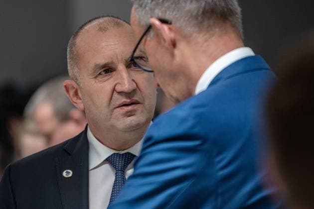 BRUSSELS - Bulgarian Prime Minister Rumen Radev and German Chancellor Friedrich Merz during the second day of the European Council. The leaders of the EU countries are meeting to discuss, among other things, Ukraine and the Middle East. JONAS ROOSENS ANP netherlands out - belgium out  Copyright: xx x561422586x originalFilename: 561422586.jpg