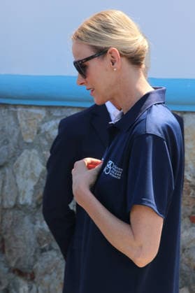 IPA85851117 - Viareggio: Prince Albert of Monaco and Princess Charlene at The Crossing, the water bike challenge organized by the Princess s Foundation, which starts in Viareggio and ends in Monaco  Copyright: xIacopoxGianninix xx 85851117