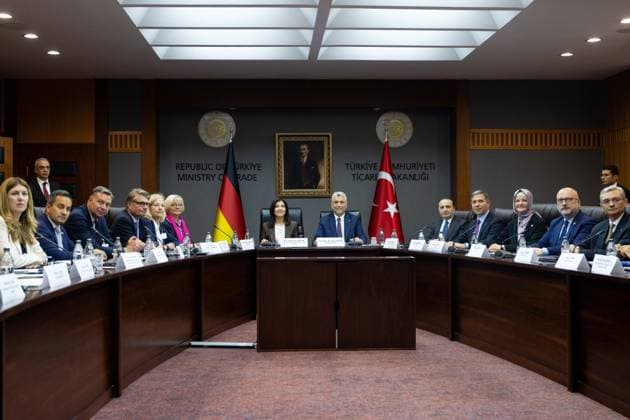 6th Term Meeting of the Turkiye-Germany JETCO held in Ankara ANKARA, TURKIYE - JUNE 19: Turkish Minister of Trade Omer Bolat (C-R) and German Minister for Economic Affairs and Energy Katherina Reiche (C-L) attend the 6th Term of the Turkiye-Germany Joint Economic and Trade Commission (JETCO) and roundtable meetings with business representatives from both countries, at the Turkish Ministry of Trade in Ankara, Turkiye, on June 19, 2026. Didem Mente Anadolu Ankara Turkey. Editorial use only. Please get in touch for any other usage.  Copyright: x2026xAnadoluxDidemxMentex