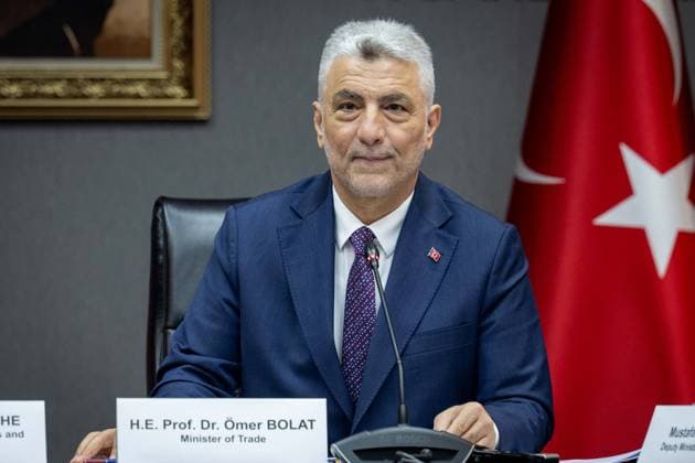 6th Term Meeting of the Turkiye-Germany JETCO held in Ankara ANKARA, TURKIYE - JUNE 19: Turkish Minister of Trade Omer Bolat and German Minister for Economic Affairs and Energy Katherina Reiche (not seen) attend the 6th Term of the Turkiye-Germany Joint Economic and Trade Commission (JETCO) and roundtable meetings with business representatives from both countries, at the Turkish Ministry of Trade in Ankara, Turkiye, on June 19, 2026. Didem Mente Anadolu Ankara Turkey. Editorial use only. Please get in touch for any other usage.  Copyright: x2026xAnadoluxDidemxMentex
