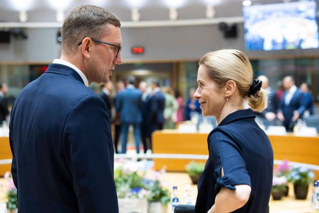 European Council - Day 2 Brussels, 19 06 2026 : European Council . Over a two-day summit, EU leaders will discuss key issues such as Europe s economic competitiveness, the EU s long-term budget, defence capabilities, Ukraine and the Middle East. Pix : Kaja Kallas . Credit : Aurore Martignoni CC . Brussels Belgium  Copyright: xContentxCurationx AurorexMartignonix xCCx