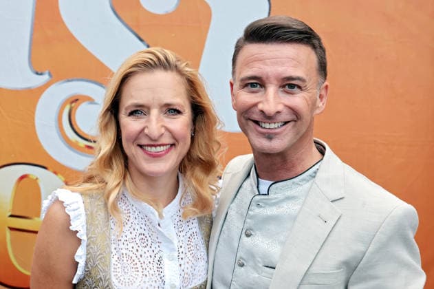 ORF Wenn die Musi spielt . Sängerin Stefanie Hertel und Moderator Marco Ventre während Proben zum Musik Open Air Wenn die Musi spielt am 19.06.2026 in Bad Kleinkirchheim. 20260619SBK0033 *** ORF Wenn die Musi spielt