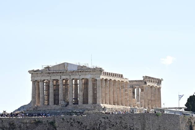Restoration of Parthenon s western facade completed - For the first time in approximately 220 years, the culture ministry is now able to deliver the western facade of the Parthenon as fully restored as possible,in Athens Greece, on 19 June 2026. With the installation of two orthostates in the vacant positions of the western pediment and the completion of the restoration of the backing wall, the architectural integrity of the pediment has been restored. IMAGO ONE INCH PRODUCTIONS ATHENS Greece Copyright: xOnexInchxProductionsx 7004313