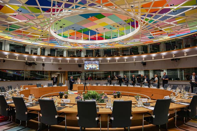 News Bilder des Tages June 19, 2026, Brussels, Belgium, European Union: The interior of the European Council round table in Brussels. Brussels European Union - ZUMAo116 20260619_znp_o116_026 Copyright: xBiancaxOterox