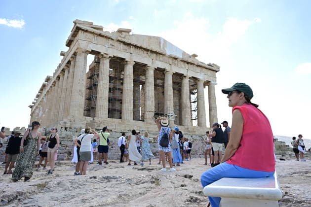 Restoration of Parthenon s western facade completed - Tourists visiting the Parthenon. For the first time in approximately 220 years, the culture ministry is now able to deliver the western facade of the Parthenon as fully restored as possible,in Athens Greece, on 19 June 2026. With the installation of two orthostates in the vacant positions of the western pediment and the completion of the restoration of the backing wall, the architectural integrity of the pediment has been restored. IMAGO ONE INCH PRODUCTIONS ATHENS Greece Copyright: xOnexInchxProductionsx 7004401