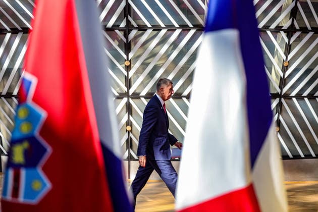 June 19, 2026, Brussels, Belgium, European Union: ANDREJ BABIS, Prime Minister of Czechia, walks along the arrival carpet and on his way to greet members of the press on the second and final day of the European Council summit in Brussels. Brussels European Union - ZUMAo116 20260619_znp_o116_030 Copyright: xBiancaxOterox
