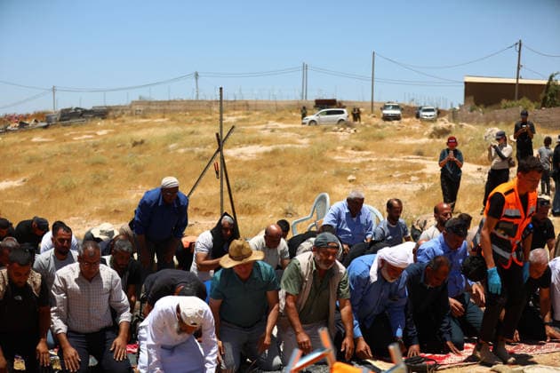 Palestinian protest against Israeli settlement activities HEBRON, WEST BANK, PALESTINE - JUNE 19: Palestinians gather to protest the settlement activities of Israelis in the Masafer Yatta area of Hebron, West Bank, Palestine on June 19, 2026. Demonstrators performed Friday prayer in an open field in the area. Wisam Hashlamoun Anadolu Sidon West Bank. Editorial use only. Please get in touch for any other usage.  Copyright: x2026xAnadoluxWisamxHashlamounx